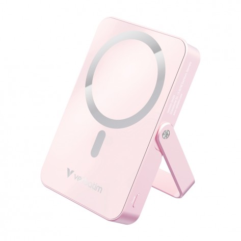 Външна батерия Verbatim Charge 'n' Go Power Bank with Stand Magnetic Wireless 10000mAh Pink - 32267