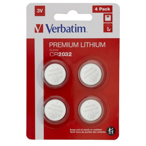 Батерия Verbatim LITHIUM BATTERY CR2032 3V 4 PACK - 49533