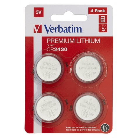 Батерия Verbatim LITHIUM BATTERY CR2430 3V 4 PACK - 49534