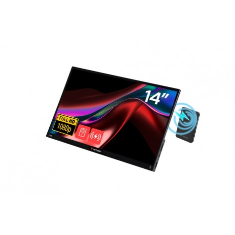 Монитор Verbatim Portable 14" FHD Touch Monitor LIGHT with Wireless Power Supply incl. Power Bank 5000mAh - 32088