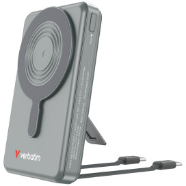 Външна батерия Verbatim Power Bank Magnetic Wireless 10.000 mAh C+C Display Grey - 32272