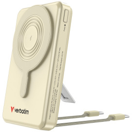 Външна батерия Verbatim Power Bank Magnetic Wireless 10.000 mAh C+C Display Gold - 32274