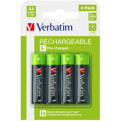 Батерия Verbatim RECHARGEABLE BATTERY AA 4 PACK  - 49517
