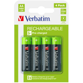 Verbatim RECHARGEABLE BATTERY AA 4 PACK 