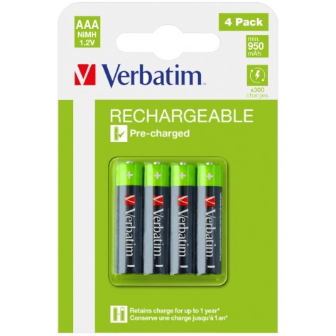 Батерия Verbatim RECHARGEABLE BATTERY AAA 4 PACK  - 49514