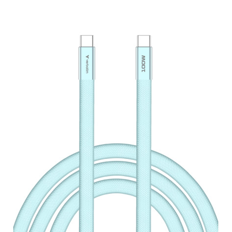 Кабел Verbatim Sync & Charge SoftTouch USB-C to C cable 100W 120 cm - Blue - 30276