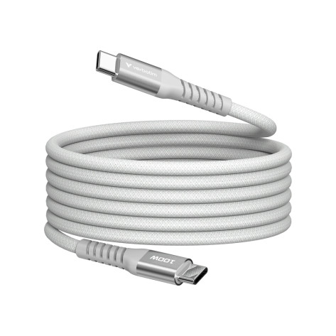 Кабел Verbatim Sync & Charge USB-C to USB-C 100W Magnetic 120 cm - Grey - 31854