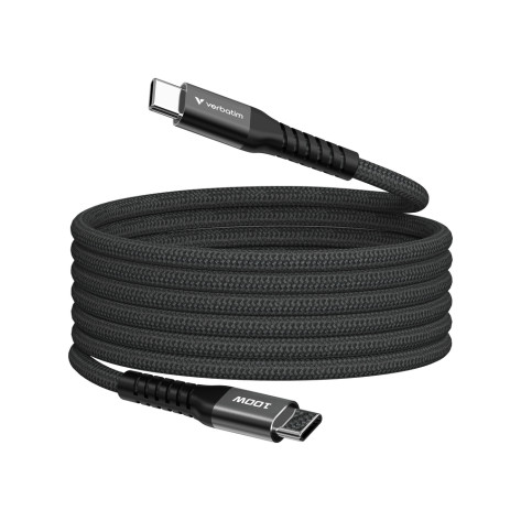 Кабел Verbatim Sync & Charge USB-C to USB-C 100W Magnetic 120 cm - Black - 31863