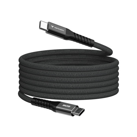 Кабел Verbatim Sync & Charge USB-C to USB-C 60W Magnetic 120 cm - Black - 31859