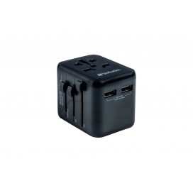 Verbatim UTA-01 Universal Travel Adapter with 2 x USB-A ports