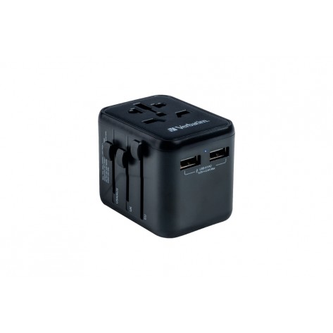 Адаптер Verbatim UTA-01 Universal Travel Adapter with 2 x USB-A ports - 49543