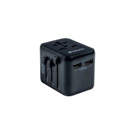 Адаптер Verbatim UTA-01 Universal Travel Adapter with 2 x USB-A ports - 49543