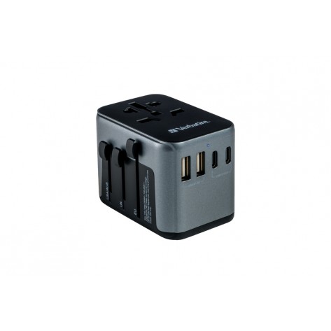 Адаптер Verbatim UTA-03 Universal Travel Adapter with 1 x USB-C PD 30W & QC 3.0  - 49545