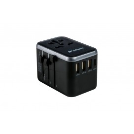 Verbatim UTA-04 Universal Travel Adapter with 1 x USB-C PD 61W & QC 3.0 Verbatim UTA-04 Universal Travel Adapter with 1 x USB-C PD 61W & QC 3.0