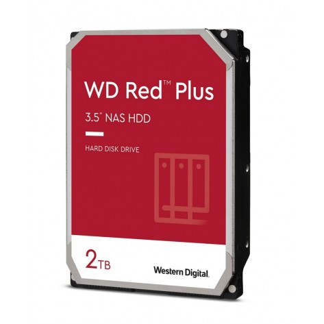Твърд диск Western Digital Red 2TB Plus ( 3.5", 128MB, 5400 RPM, SATA 6Gb/s ) - WD20EFPX