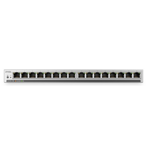 Комутатор ZyXEL GS1100-16ES  Slimline Unmanaged + 16 port Gigabit - Unmanaged + Switch - GS1100-16E-EU0101F
