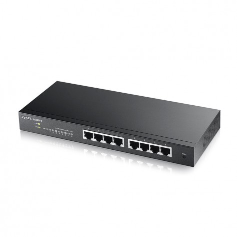 Комутатор Zyxel GS1900-8 v2, 8 port GbE L2 smart switch, desktop, fanless - GS1900-8-EU0102F