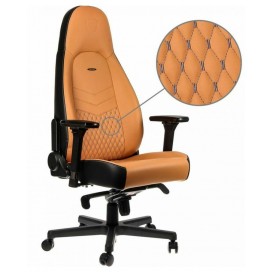 Гейминг стол noblechairs - ICON, естествена кожа, cognac/black