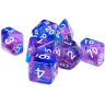 Комплект зарове Dice4Friends Transparent - Indigo Sea, 7 броя