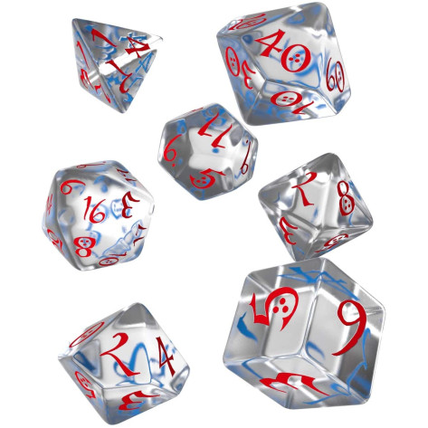 Комплект зарове Q-Workshop - Transparent Blue&Red, 7 броя