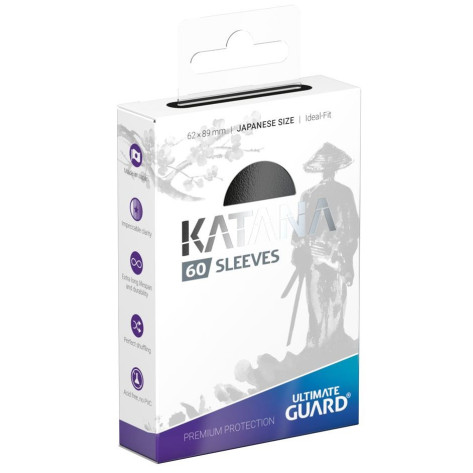 Протектори Ultimate Guard Katana Sleeves - Japanese Size, черни (60 бр.)