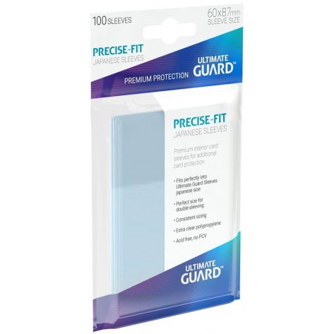 Протектори Ultimate Guard Precise-Fit Sleeves - Japanese Size, прозрачни, 100 броя