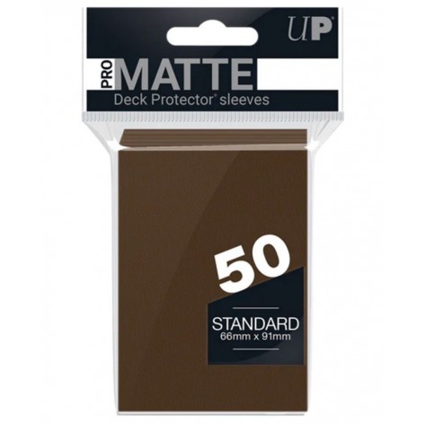 Протектори за карти Ultra Pro - PRO-Matte Standard Size, Brown (50 бр.)