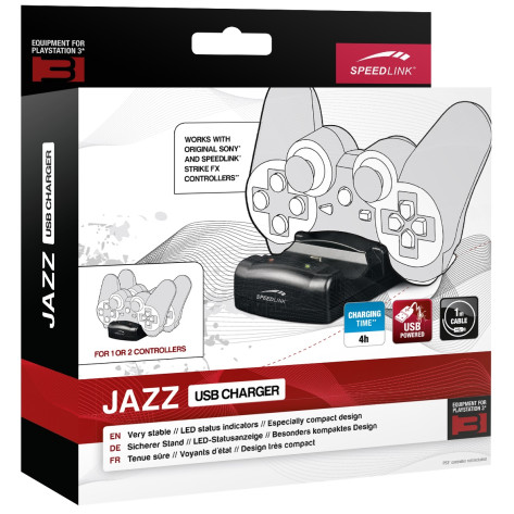 Докинг зарядна станция Speedlink JAZZ USB Charger - for Dualshock 3, черна