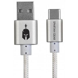  Кабел Spartan Gear – Type C USB 2.0, 2m, бял