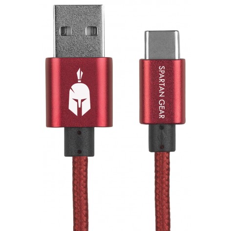 Кабел Spartan Gear – Type C USB 2.0, 2m, червен