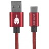 Кабел Spartan Gear – Type C USB 2.0, 2m, червен
