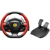 Волан с педали Thrustmaster - Ferrari 458 Spider, черен/червен