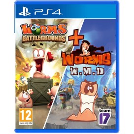 Игра Worms Battlegrounds + Worms WMD - Double Pack за PlayStation 4
