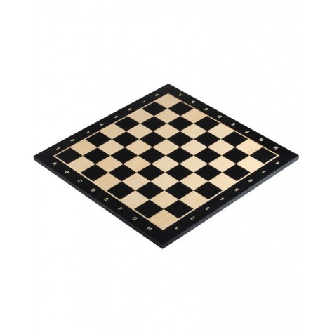 Дървена дъска за шах с нотация Sunrise - Chessboard No. 4, черна