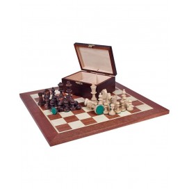  Дървена кутия с фигури за шах Sunrise - Staunton, Dark