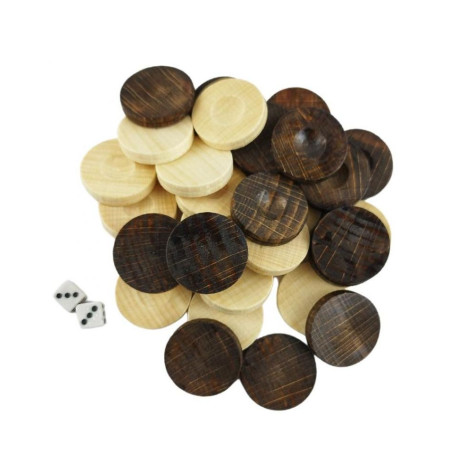 Дървени пулове за табла Oreshak Handmade - Бук, 23 mm