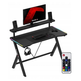 Гейминг бюро Huzaro – Hero 1.9 RGB, 120 x 60 cm, черен