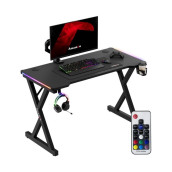 Гейминг бюро Huzaro – Hero 2.3 RGB, 120 x 60 cm, черен