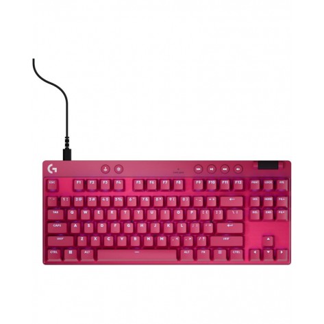 Гейминг клавиатура Logitech - Pro X TKL Rapid, RGB, розова