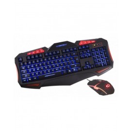 Гейминг комплект Esperanza - Shelter EGK3000, LED, черни