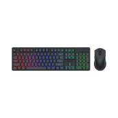 Гейминг комплект Redragon - S107-KS, безжичен, RGB, черен