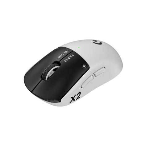 Гейминг мишка Logitech - Pro X2 Superstrike, оптична, безжична, бяла/черна