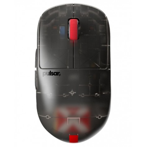Гейминг мишка Pulsar - X2H Mini, оптична, безжична, Clear Black Edition