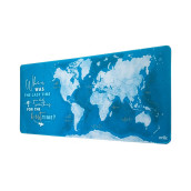  Гейминг подложка за мишка Erik - World Map Watercolor, XL, мека, синя
