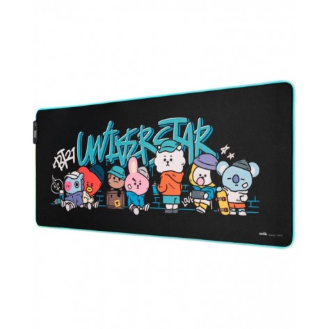 Гейминг подложка за мишка Grupo Erik - BT21, XXL, мека, черна