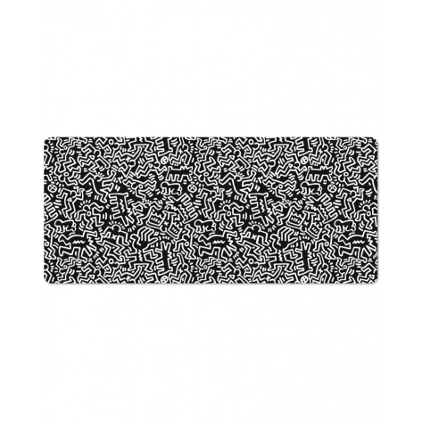 Гейминг подложка за мишка Grupo Erik - Keith Haring, XL, мека, черна/бяла