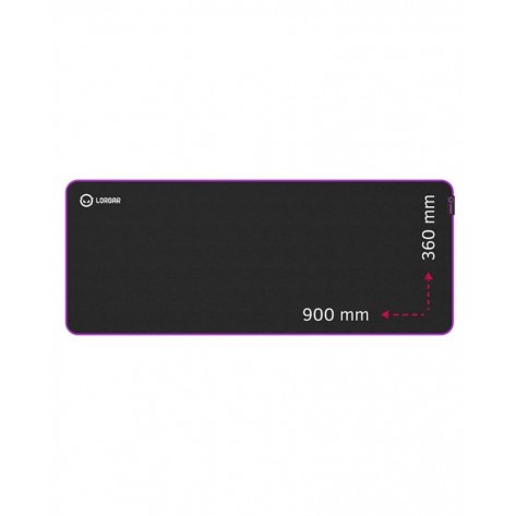 Гейминг подложка за мишка Lorgar - Main 31, XXL, мека, черна/лилава
