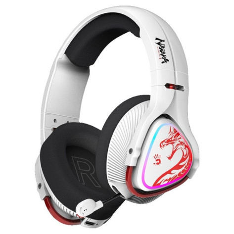 Гейминг слушалки A4Tech - Bloody MR720 Naraka, безжични, бели