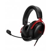 Гейминг слушалки HyperX - Cloud III, черни/червени