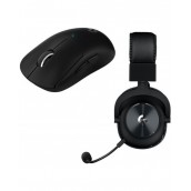 Гейминг слушалки и мишка Logitech - PRO X, безжични, черни